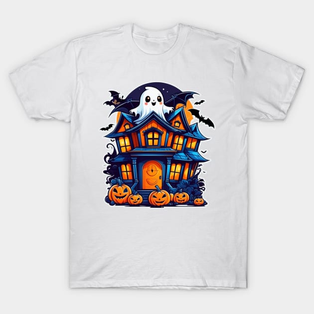 From Bats to Cute Ghosts: Tales of the Halloween House T-Shirt by CreativeXpro